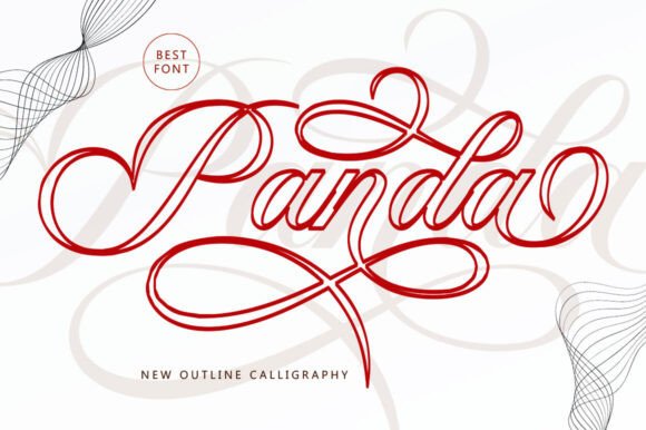 Elegant Script Font: Panda Outline for Modern Marketing Design