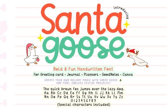 Santa Goose: A Cheerful Font for Handmade Holiday Magic